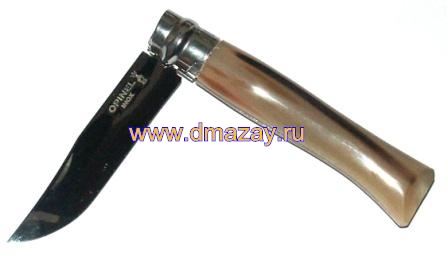 Складной нож Opinel (ОПИНЕЛЬ) OakCase (Рог носорога) 980 with a N°08 Blond horn-tip handle с длиной лезвия 8,5 см